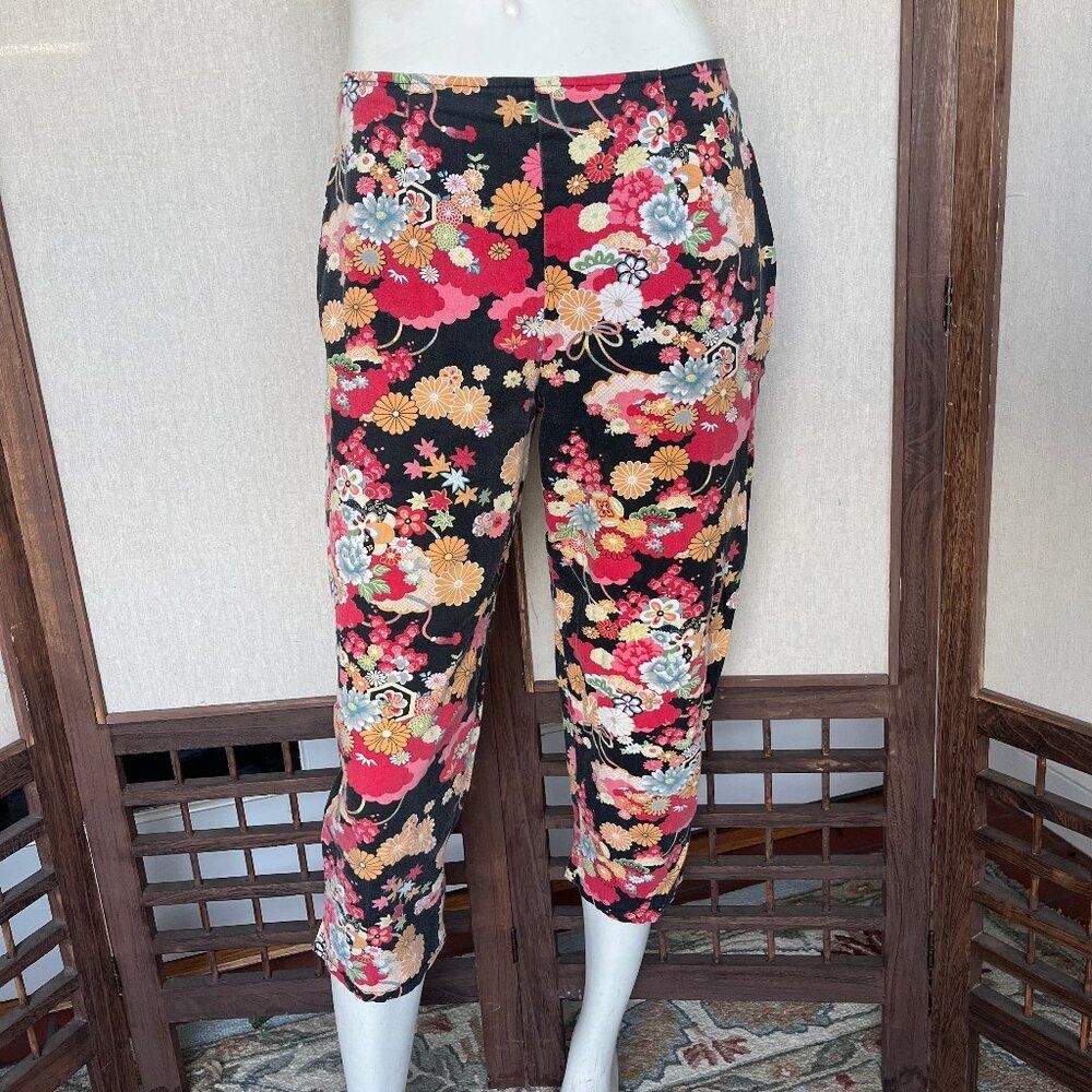 Vintage 90's Floral Capri Stretch Pants